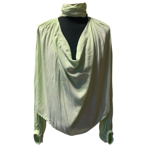 Pre-owned Vivienne Westwood Faux Fur Blouse In Green
