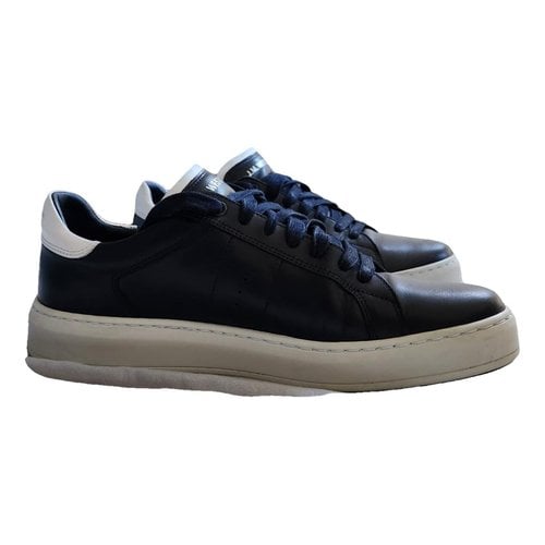 Pre-owned Jm Weston Leather Low Trainers In Blue