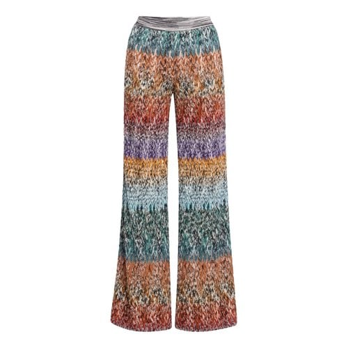 Pre-owned Missoni Wool Trousers In Blue
