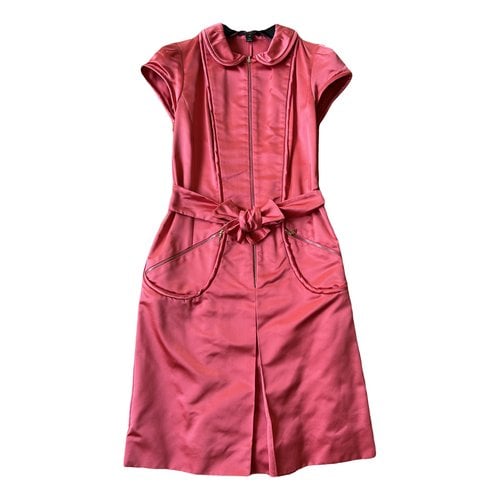 Pre-owned Louis Vuitton Silk Mini Dress In Pink