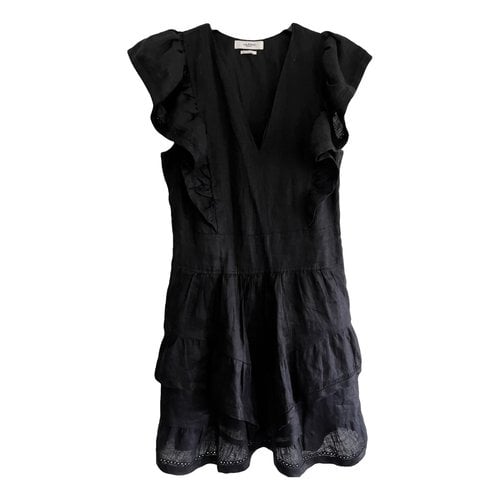 Pre-owned Isabel Marant Linen Mini Dress In Black