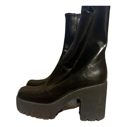 Pre-owned Jeffrey Campbell Vegan Leather Boots In Black