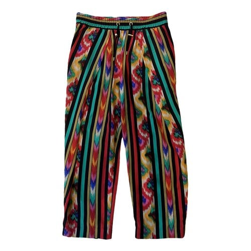 Pre-owned Balmain Silk Large Pants In Multicolour