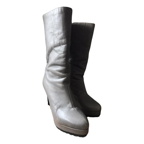 Pre-owned Dorothee Schumacher Leather Boots In Grey