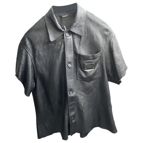 Pre-owned Dolce & Gabbana Leather Shirt In Black