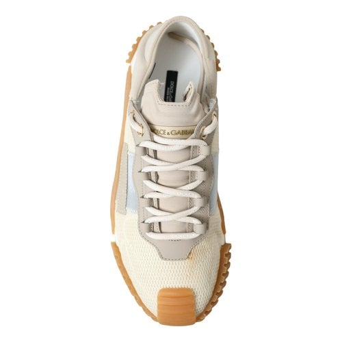 Pre-owned Dolce & Gabbana Leather Low Trainers In Beige