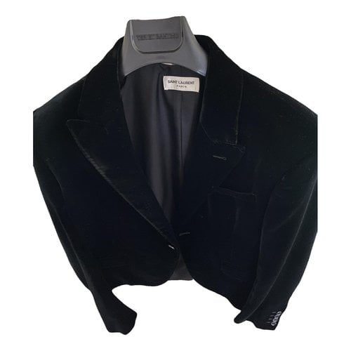 Pre-owned Saint Laurent Velvet Vest In Black