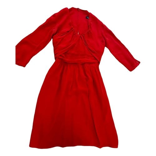 Pre-owned Max & Co Silk Mid-length Dress In Red