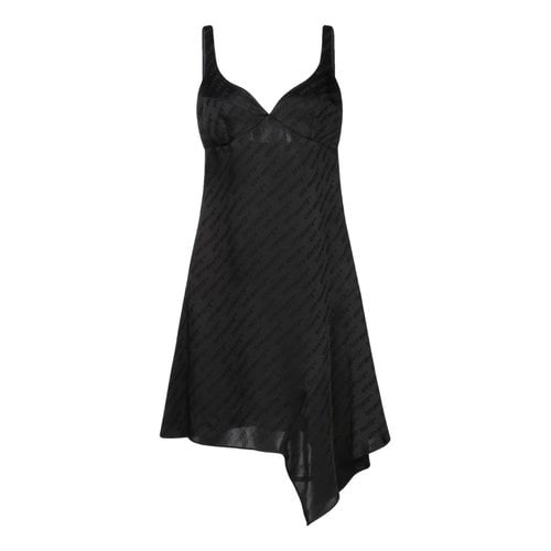 Pre-owned Off-white Silk Mid-length Dress In Black
