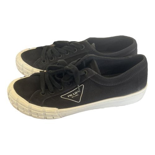 Pre-owned Prada Cloth Low Trainers In Black