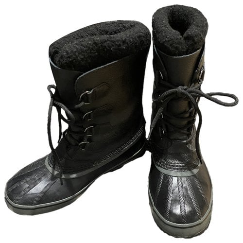 Pre-owned Sorel Leather Boots In Black