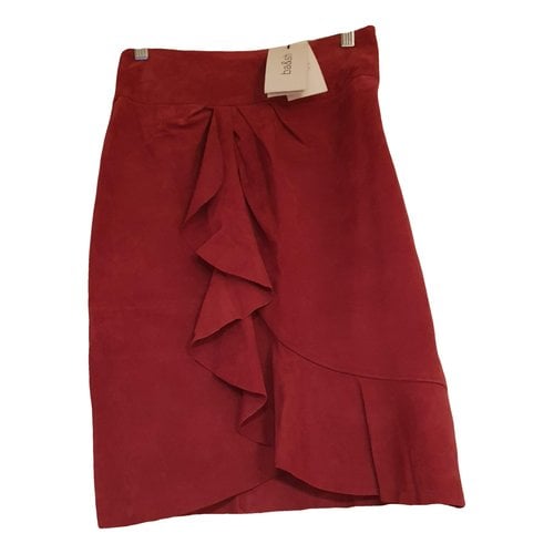 Pre-owned Ba&sh Leather Mini Skirt In Red