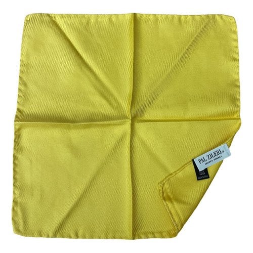 Pre-owned Pal Zileri Silk Scarf & Pocket Square In Yellow
