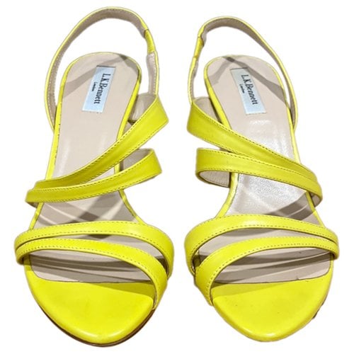 Pre-owned Lk Bennett Leather Sandal In Yellow