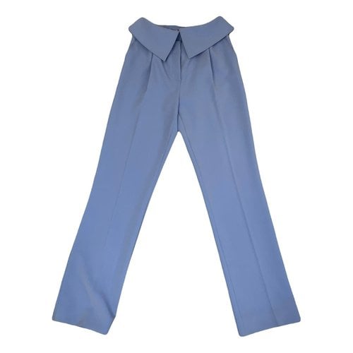 Pre-owned Moschino Trousers In Turquoise