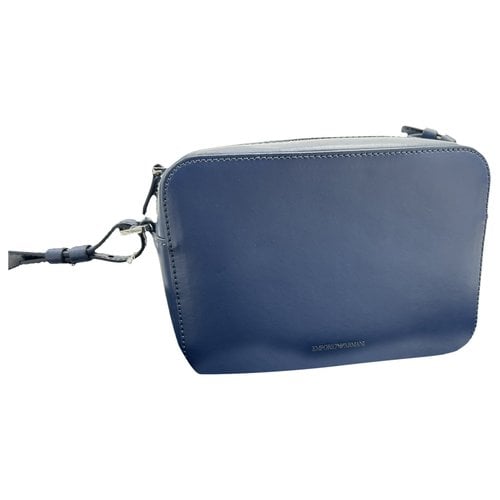 Pre-owned Emporio Armani Leather Crossbody Bag In Blue