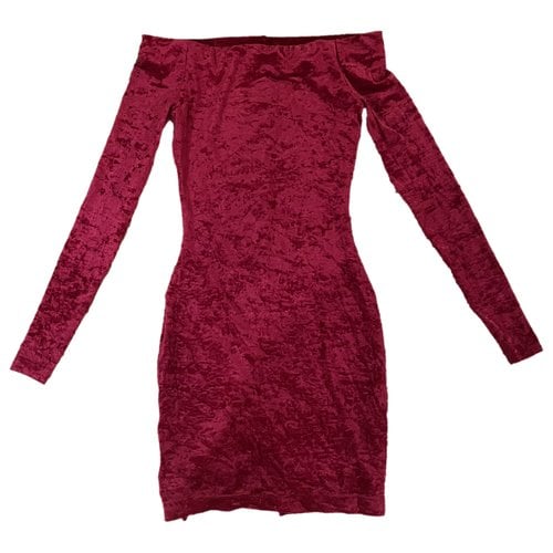 Pre-owned Balenciaga Velvet Mini Dress In Red