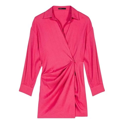 Pre-owned Maje Linen Mini Dress In Pink