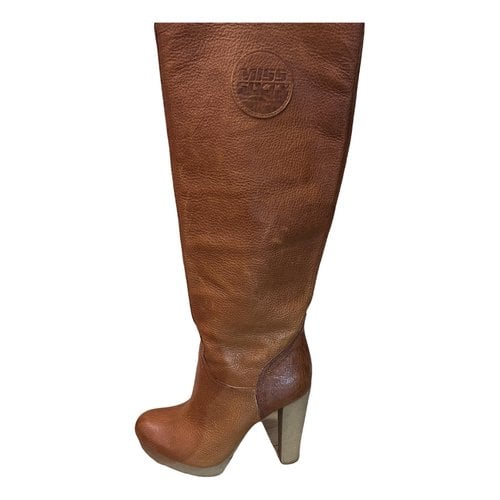 Pre-owned Miss Sixty Leather Boots In Brown