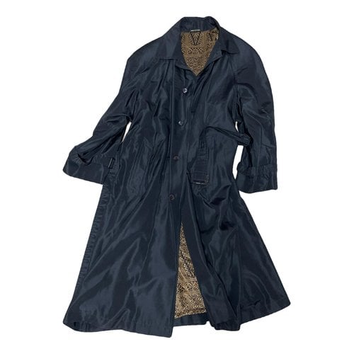 Pre-owned Zilli Silk Trench Coat In Black