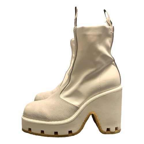 Pre-owned Maison Margiela Leather Boots In White