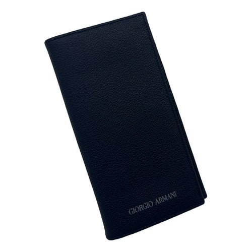 Pre-owned Giorgio Armani Leather Wallet In Black
