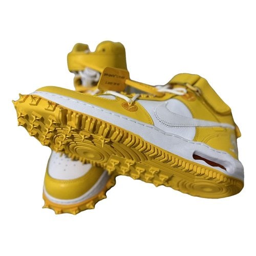 Pre-owned Nike X Off-white Air Force 1 Leather Trainers In Yellow