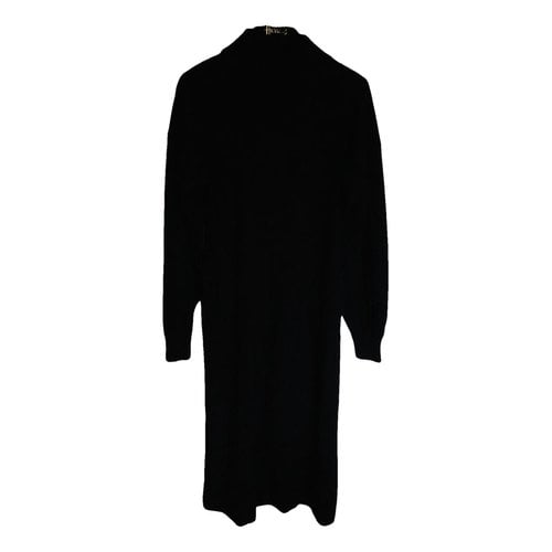 Pre-owned Saint Laurent Wool Maxi Dress In Black
