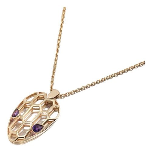 Pre-owned Bvlgari Pink Gold Necklace In Purple