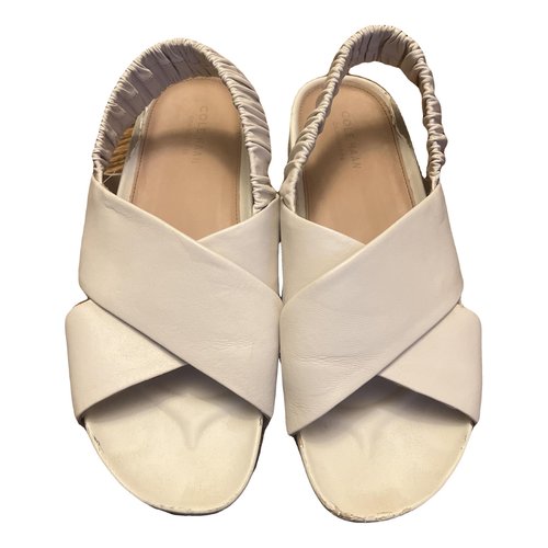 Pre-owned Cole Haan Leather Sandal In White