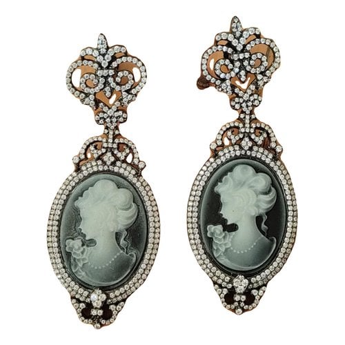 Pre-owned Apm Monaco Silver Earrings In Anthracite