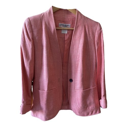 Pre-owned Saint Laurent Linen Blazer In Pink