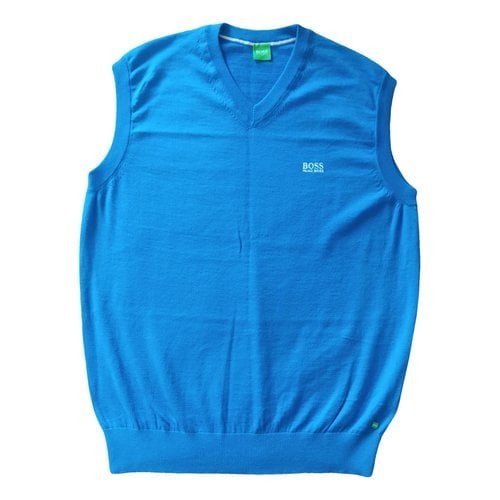 Pre-owned Hugo Boss Wool Vest In Turquoise