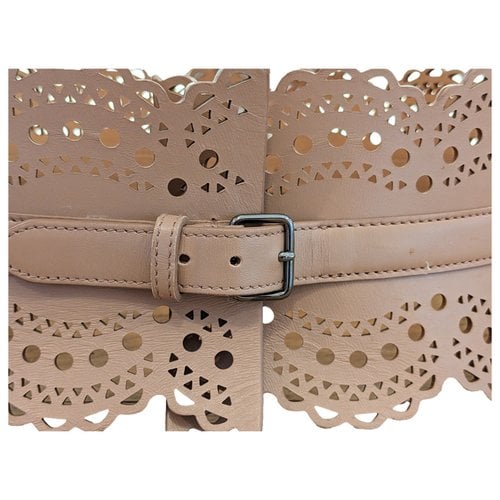 Pre-owned Alaïa Leather Belt In Camel