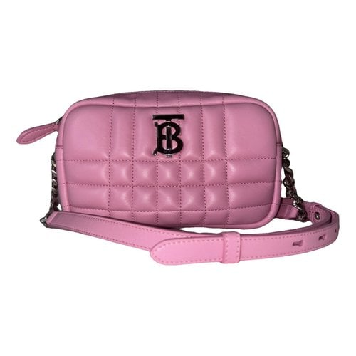 Pre-owned Burberry Lola Camã©ra Leather Crossbody Bag In Pink
