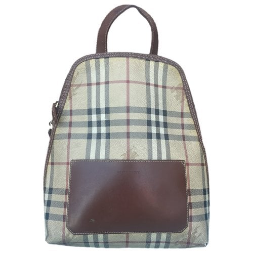 Pre-owned Burberry Leather Backpack In Camel