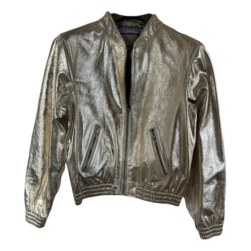 Pre-owned Gucci Leather Jacket In Gold
