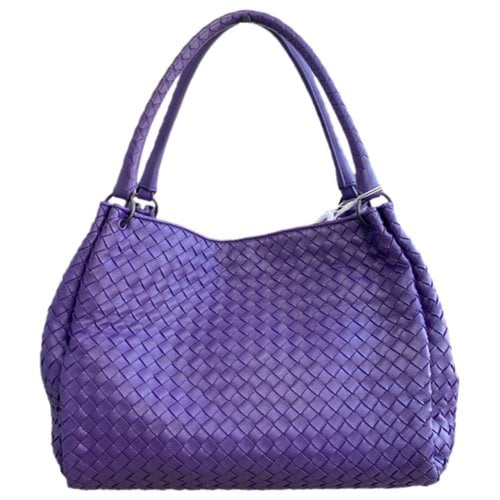 Pre-owned Bottega Veneta Campana Leather Handbag In Purple