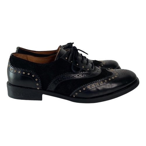 Pre-owned Mos Mosh Leather Lace Ups In Black