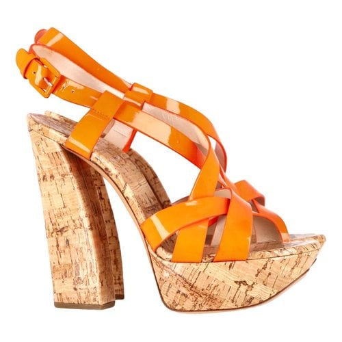 Pre-owned Casadei Patent Leather Heels In Orange
