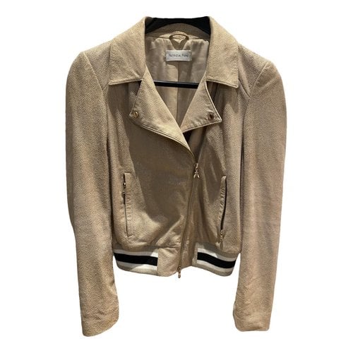 Pre-owned Patrizia Pepe Leather Jacket In Gold