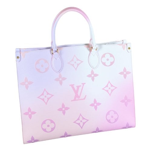 Pre-owned Louis Vuitton Onthego Vegan Leather Handbag In Pink
