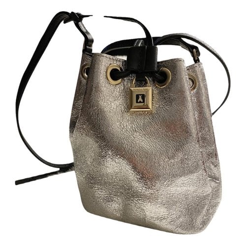 Pre-owned Patrizia Pepe Patent Leather Crossbody Bag In Silver