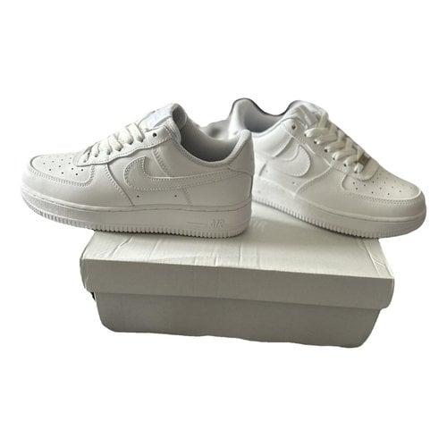 Pre-owned Nike Air Force 1 Leather Trainers In White