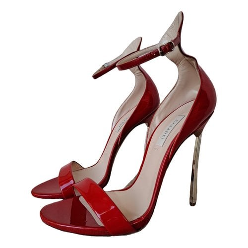 Pre-owned Casadei Patent Leather Sandals In Red