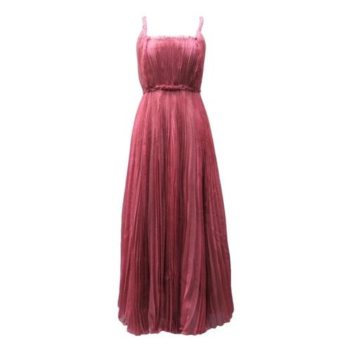 Pre-owned Dior Silk Maxi Dress In Pink