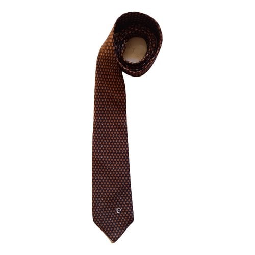 Pre-owned Pierre Cardin Silk Tie In Brown