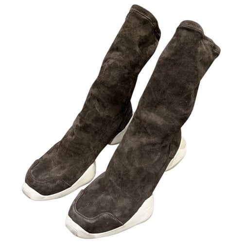 Pre-owned Rick Owens Boots In Brown