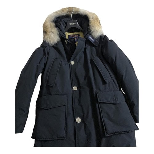 Pre-owned Woolrich Cashmere Parka In Black