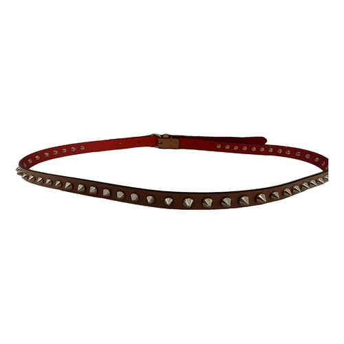 Pre-owned Christian Louboutin Leather Belt In Beige